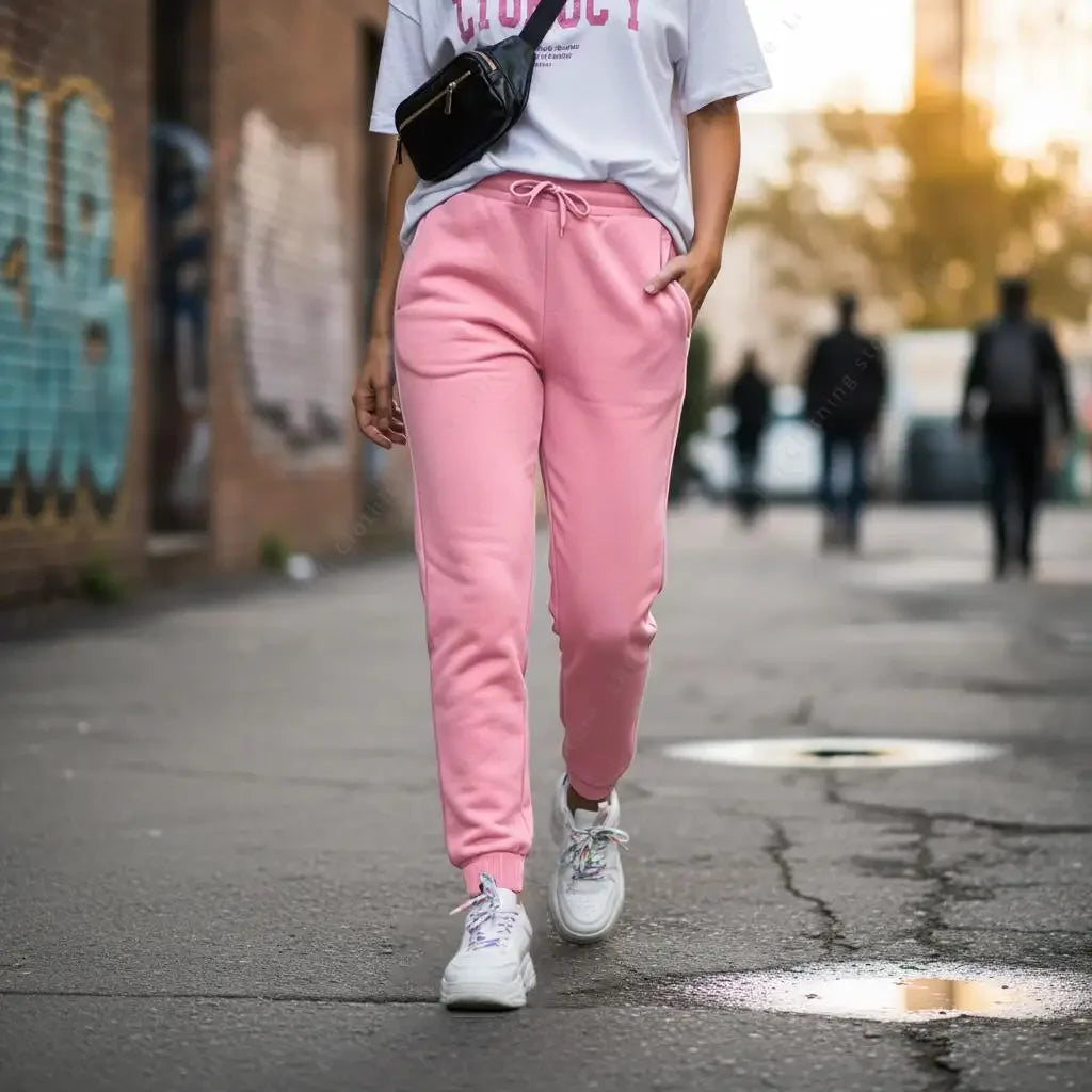 Blank Pants Women Joggers Jogging Pants Fleece Trousers Casual Fashion Spring Autumn Sweatpants Woman Clothing Essential Basics