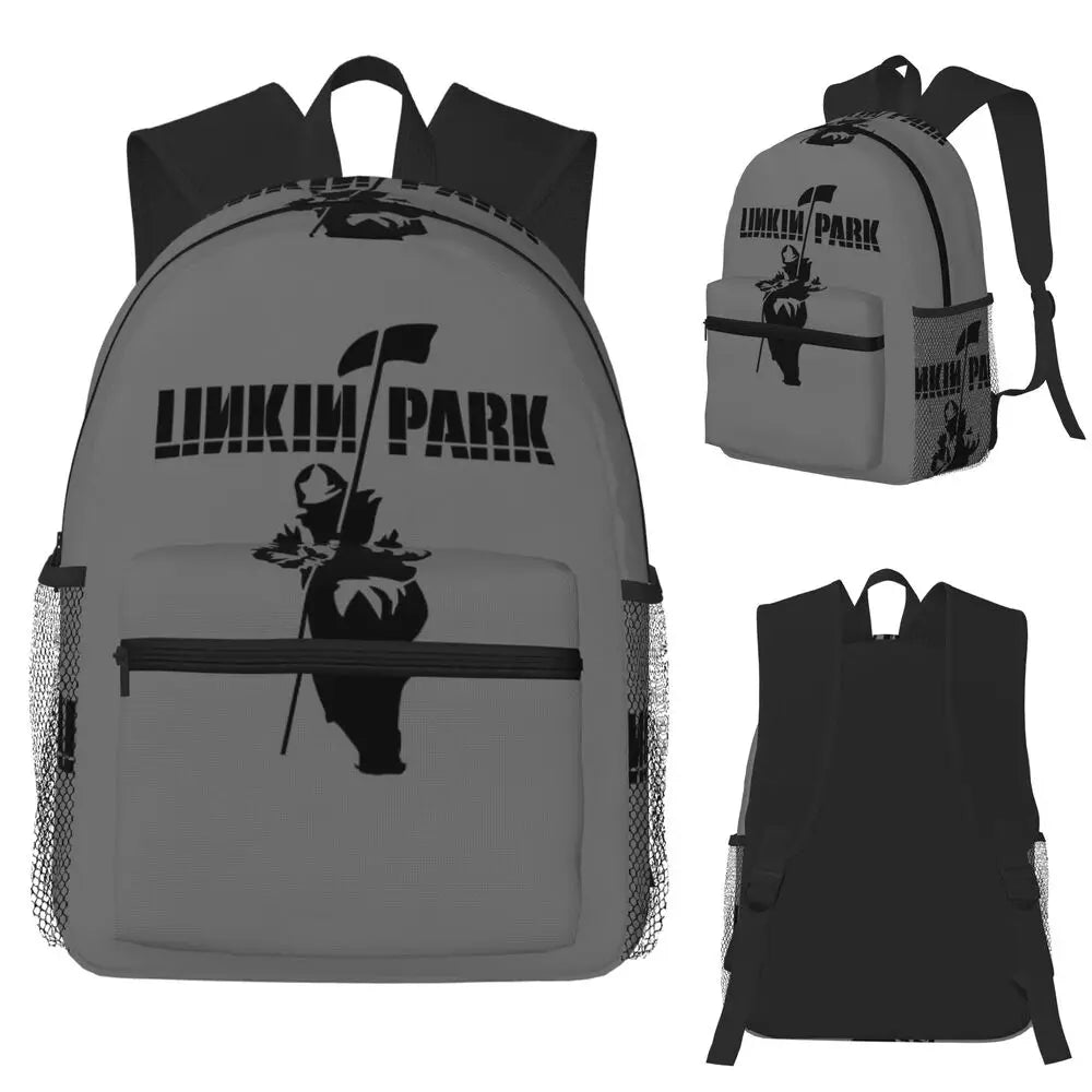 L-Linkin-S P-Park-S Band Student Backpack School Bag Hiking Travel Daypack for Boys Girls Fashion Bookbag Shoulder Bags