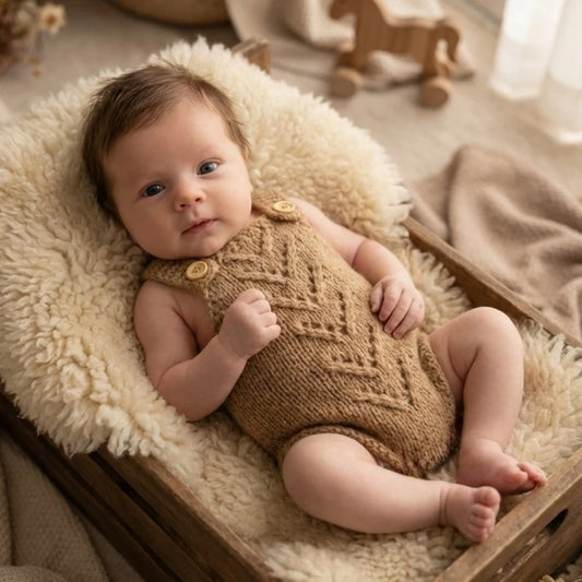 Soft Knitted Newborn Photography Props Baby Romper Bodysuit Infant Boy Girl Photo Shoot Outfits Newborn Studio Accessories