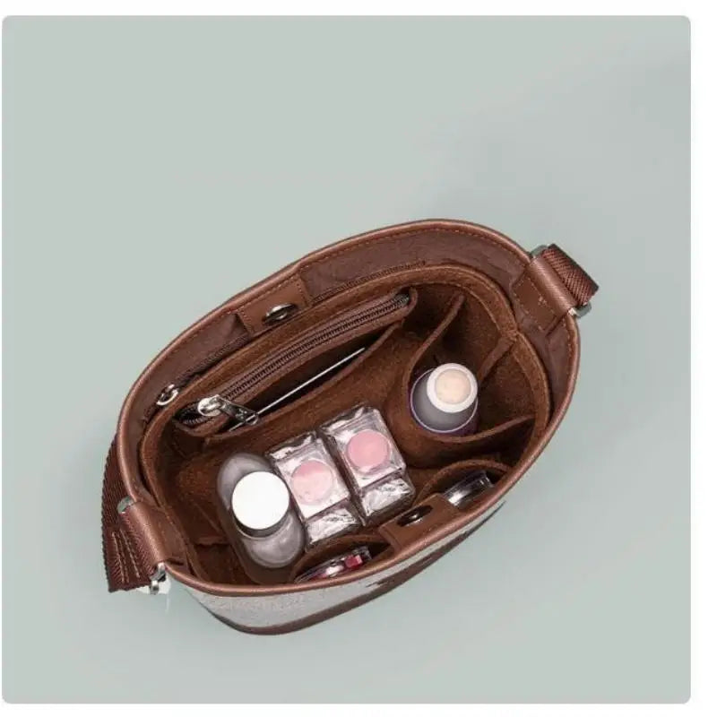 Multi-Pocket Felt Insert Bag Organizer Makeup Organizers Liner Perfect for Women Handbags Bucket Bag Bag Accesories Cosmetic Bag