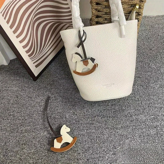 1Pc Cute PU Cartoon Pony Bag Charm for Women Teen Girls Animal Keychain Fashion Accessories DIY Gift for College Students