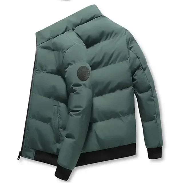 New men's short cotton-padded jacket for autumn and winter 2025, outdoor fashionable stand-up collar jogging men's clothing