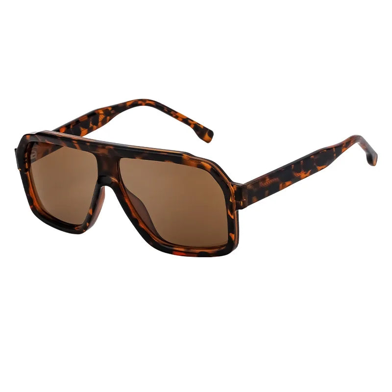 Retro Pilot Men Sunglasses Fashion Clear Gradient Shades UV400 Women Luxury Square Sun Glasses BAZAARHUBO