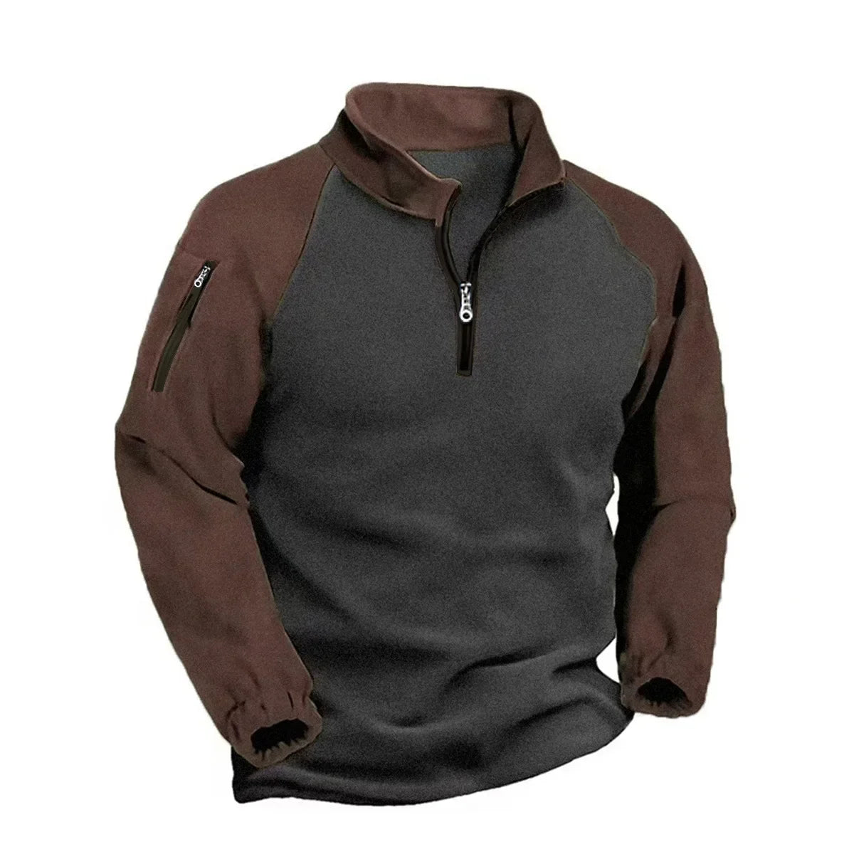 2024 New Half Zipper Tactical Jackets Men's Winter Warm Fleece Sweatshirts Outdoor Hunting Shooting Patchwork Pullover Coats Men