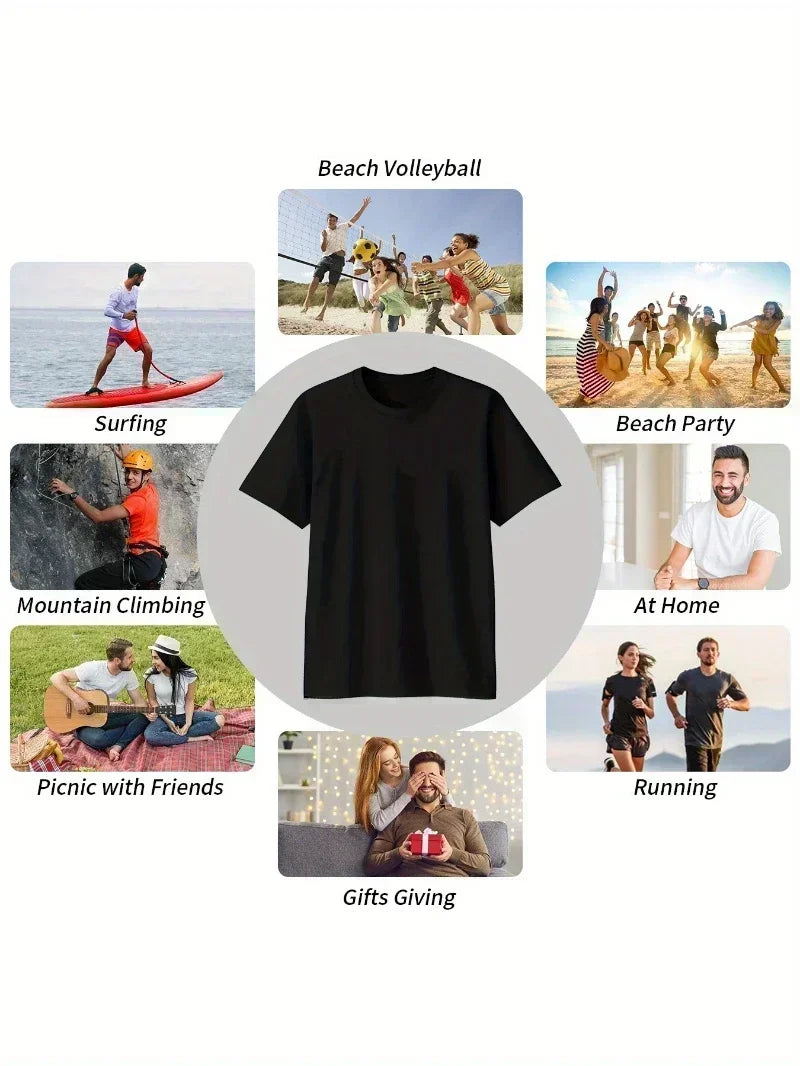 African Map Print Crew Neck Short-sleeved T-shirt, Outdoor Street Style, Hip-hop Casual Comfortable Top, Spring and Summer.