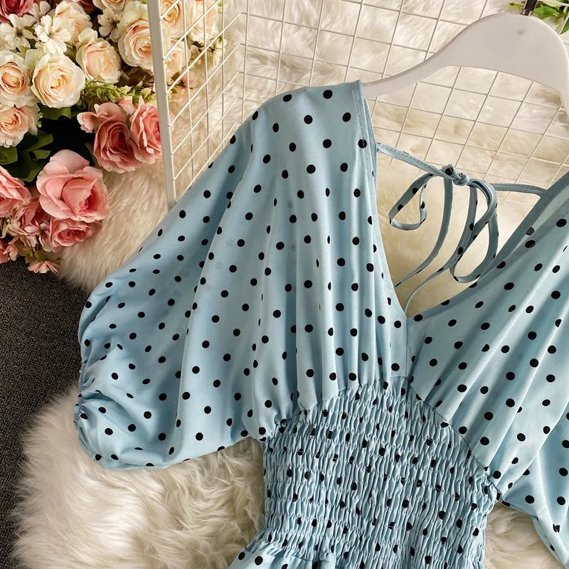 V Neck Sexy Dolman Sleeves Waist Slim Floral Print Jumpsuit Women Wide Leg Trousers Jumpsuit