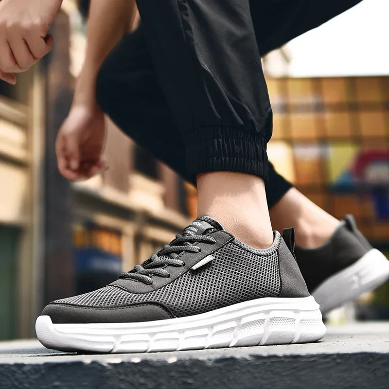 MAEDEF New Sneakers Men's Breathable Mesh Lightweight Casual Walking Man Shoes Big Size 39-48 Comfortable Black Sneakers for Men