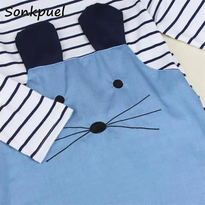 Spring Autumn Cotton Dress for 2-7 Years Girls 2025 Long Sleeve Stripe Children Princess Dresses Girl Cute Denim Long Clothing