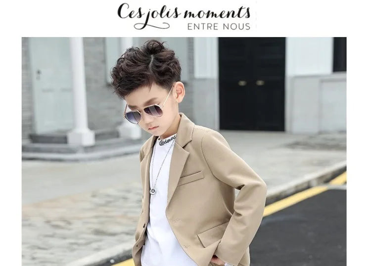 Suits for Boys Spring Autumn Long Sleeve Casual Blazer Jacket Trouser 2pcs School Uniform Teen Kids Clothes Set Children Cosutme