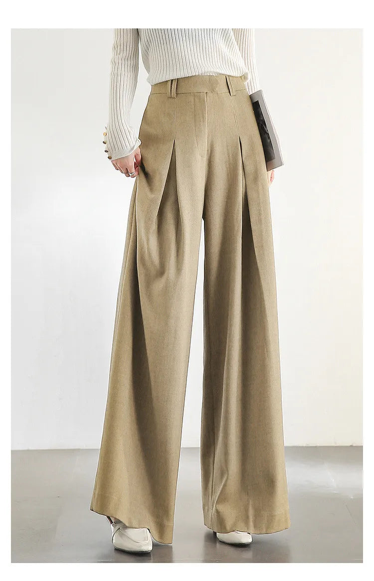 SENTUBILA Women Wide Leg Pants Office Lady Work Wear Trouser 2026 Spring Fashion Elegant Commute Full-length Pants 133K51993