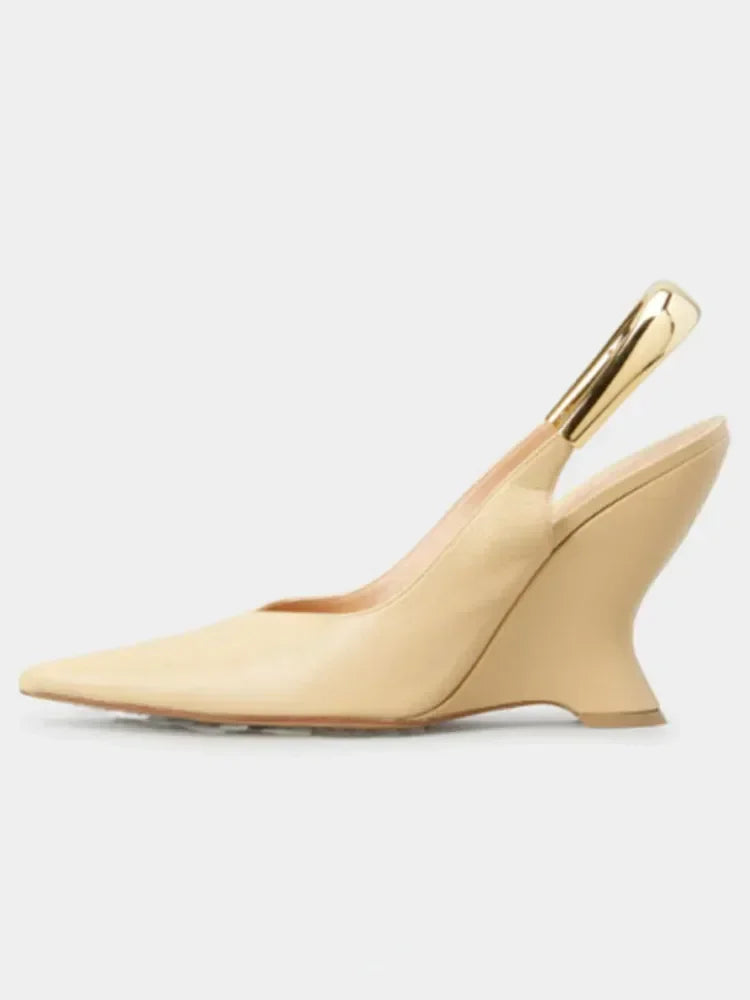 Summer 2024 New High Heels Thick Sole Thick Heel Lacquer Leather Shallow Mouth Pointed Fashion Sexy Women's Oversized Shoes