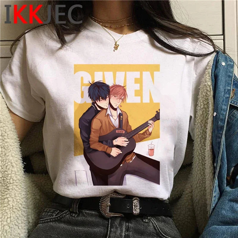 Given T Shirt Anime Sleeve Yaoi Bl Given Given Yaoi Given Anime T-shirt Given Manga Music Mafuyu Tshirt Men Harajuku Tees Male