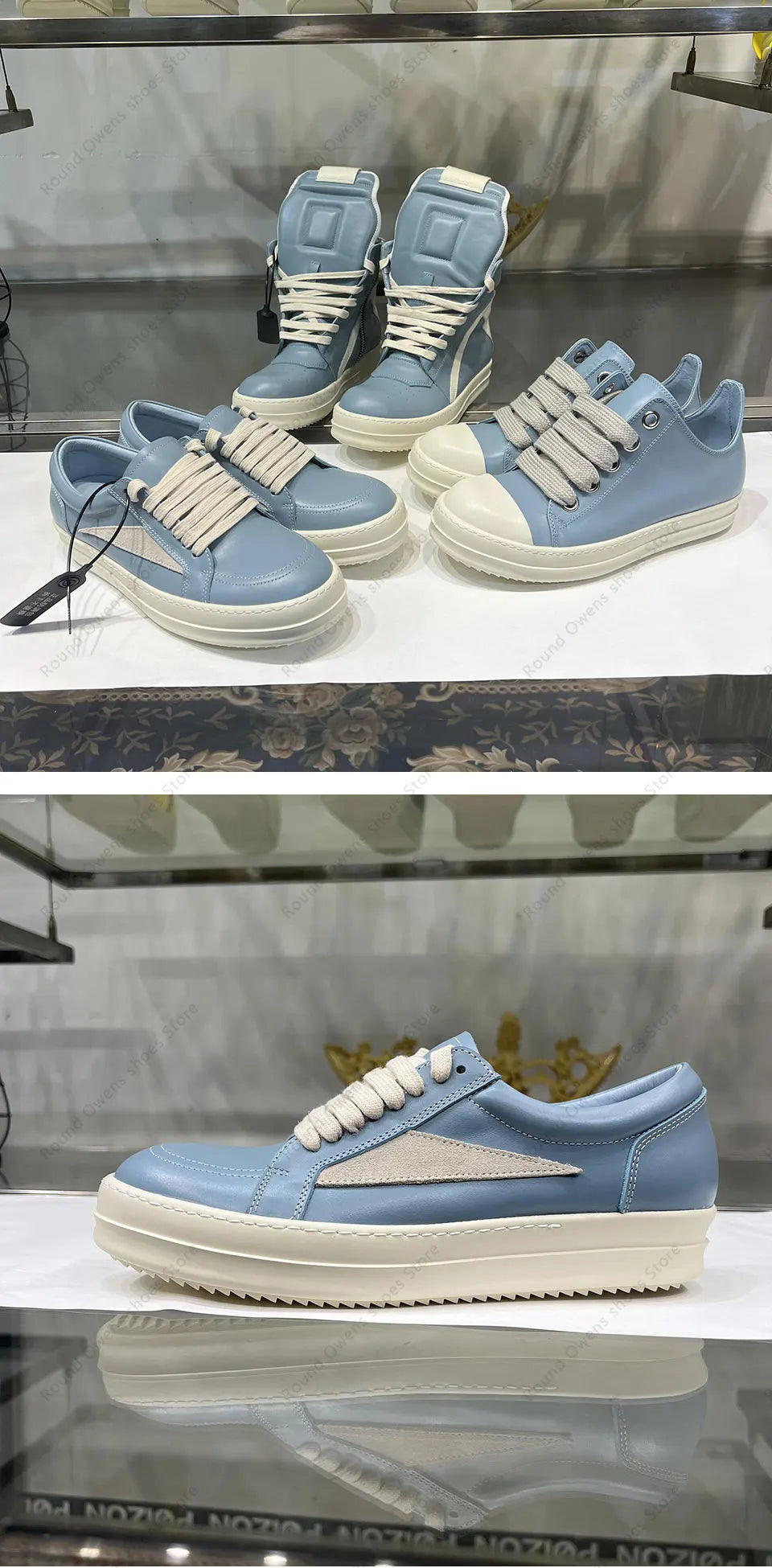 Dunk Blue Low Top Quality Casual Shoes Men Genuine Leather Hip-hop Rock Women Lace Up Ro Original Platform Flat Luxury Sneakers