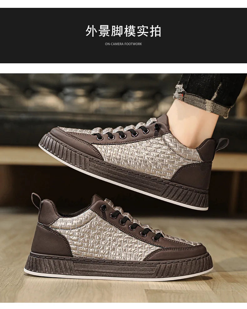 2025 New Fashion Platform Sneakers for Men Casual  High-top Shoes Male  Flat Non-slip Sport Running Shoes Man Spring Sneakers