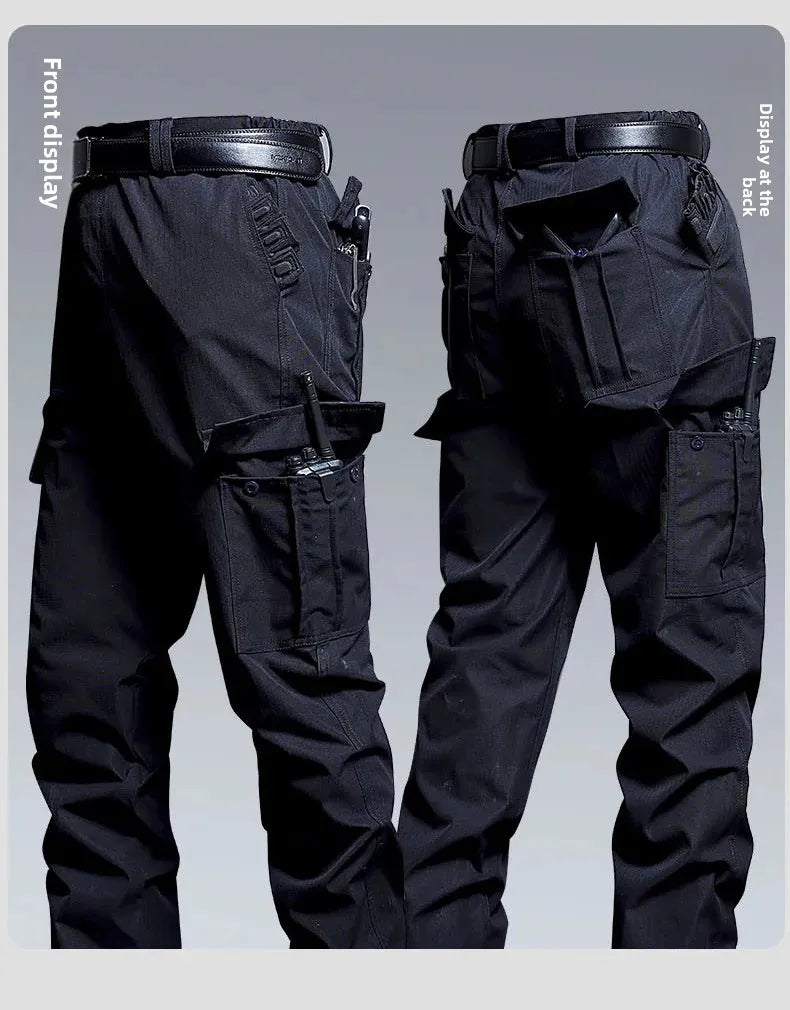 Water-Resistant Tactical Work Pants for Men Multiple Pockets Outdoor Military Fans Casual Pants Spring Autumn American Style