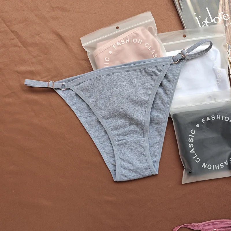6Pcs/Set Cotton Underpants Women Sexy Briefs Low Waist Bikini Underwear Female Solid Color Panties S-XL Lingerie