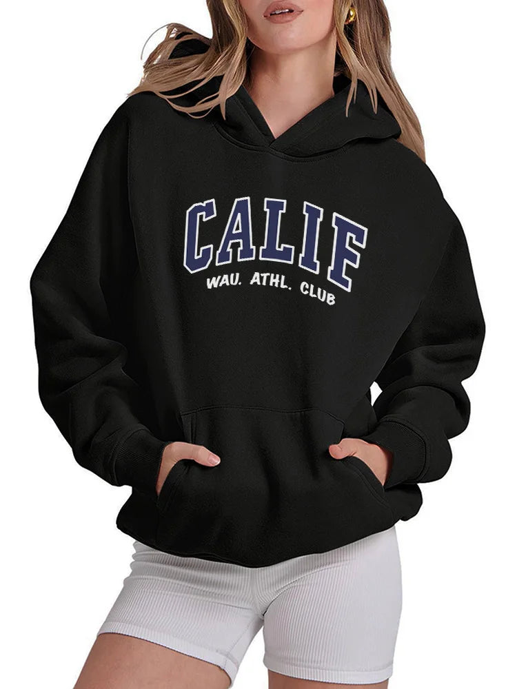 Women Hoodies Oversized Drop shoulder Fashion Loose Fleece Autumn Winter Printed Letter Pullover Aesthetic Sweatshirts 2025 New