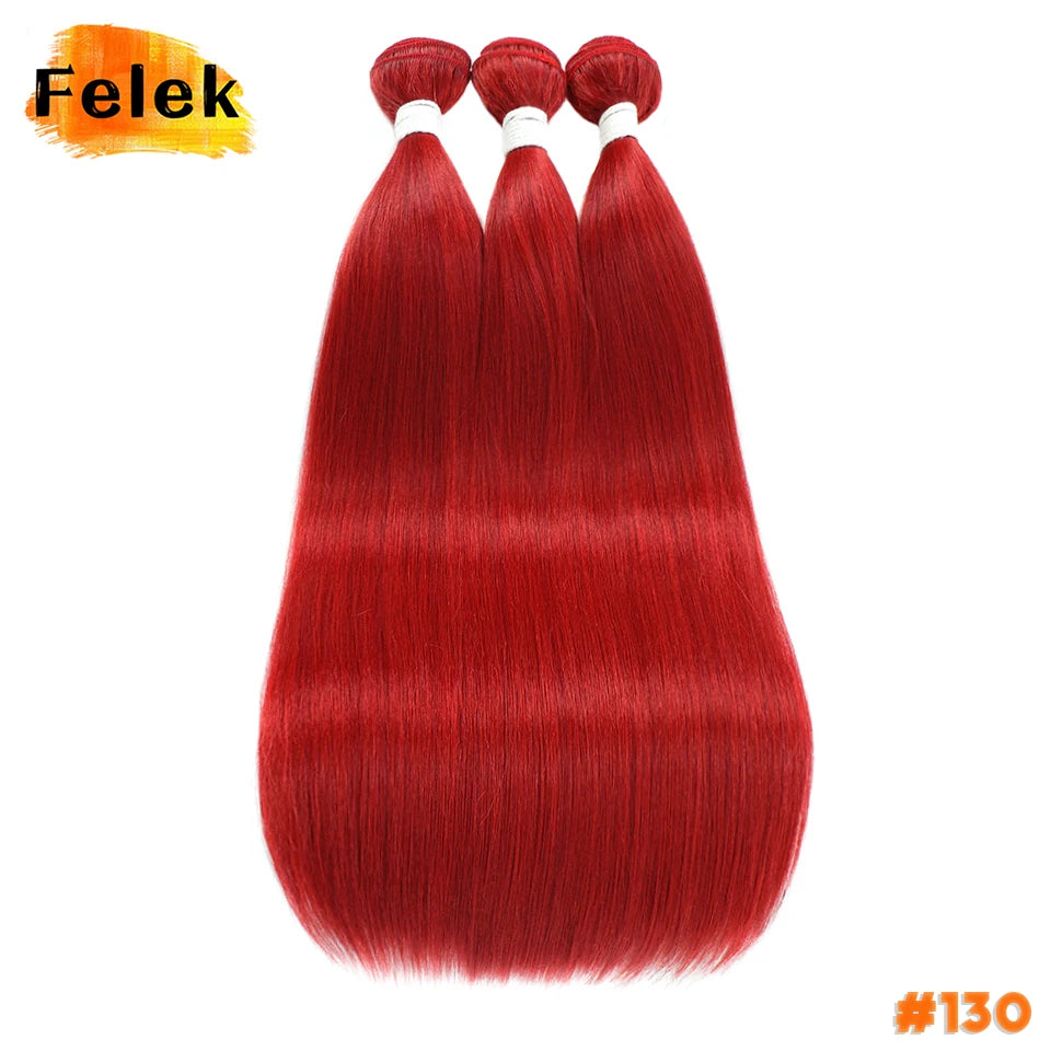1Pc Straight Hair Bundles Synthetic Natural Hair Weaving 613 Blonde Bundles Hair Extensions Ombre Brown Red Weave Long Fake Hair