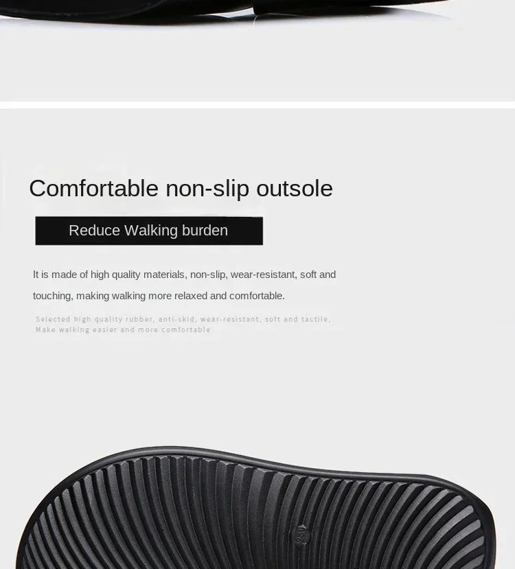 Men Sandals Slippers Genuine Leather Luxury Fashion New Men's Flat Shoes Casual Non-Slip Beach Sandals For Men Zapatos Hombre