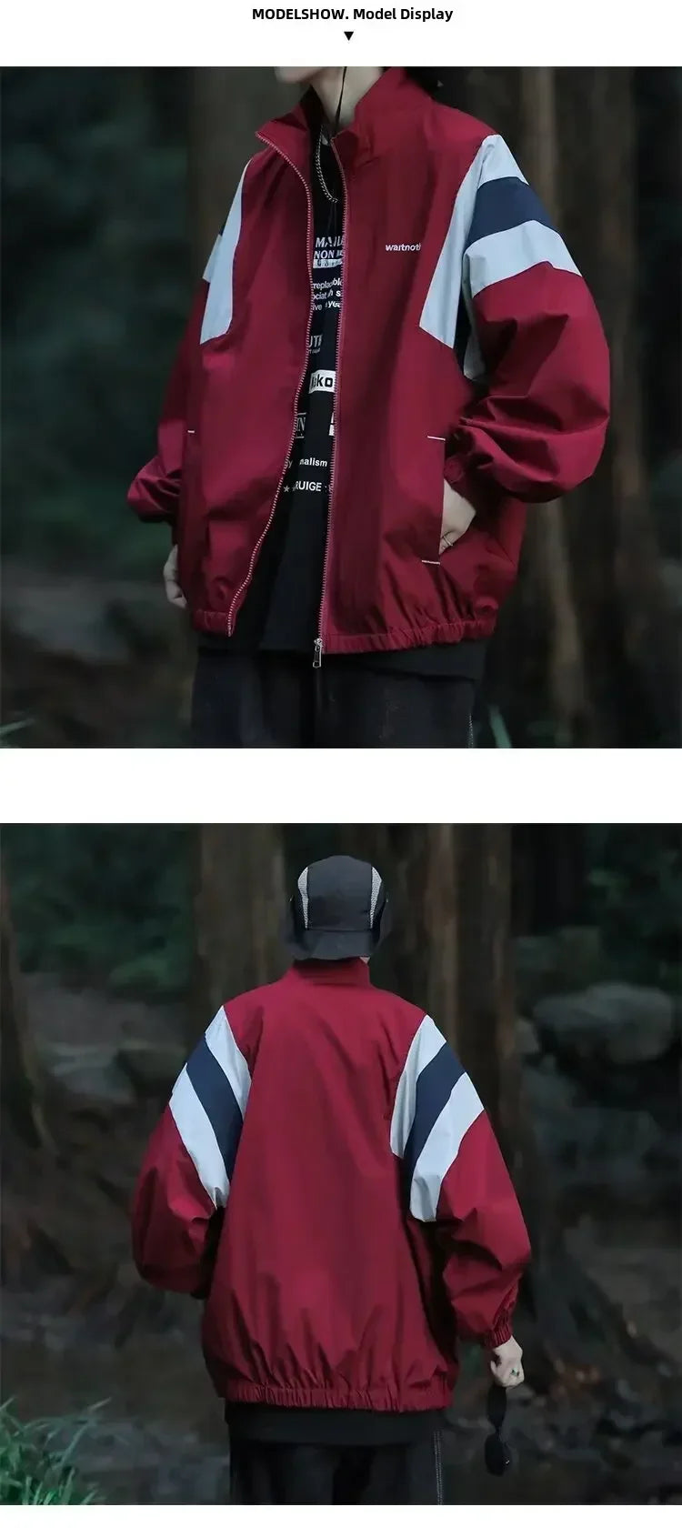 Hot Japanese Style Color Block Blazer Jacket Unisex Track Jackets Coat Men Women Long Sleeve Sports Tops Activewear Clothing