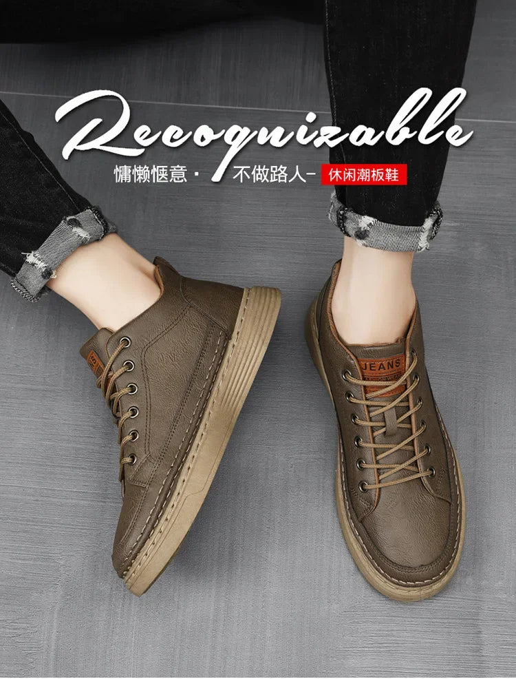 Man's Sneakers New Breathable Business Men Casual Shoes Autumn Non-slip Designer Black Leather Shoes for Men Zapatos Para Hombre