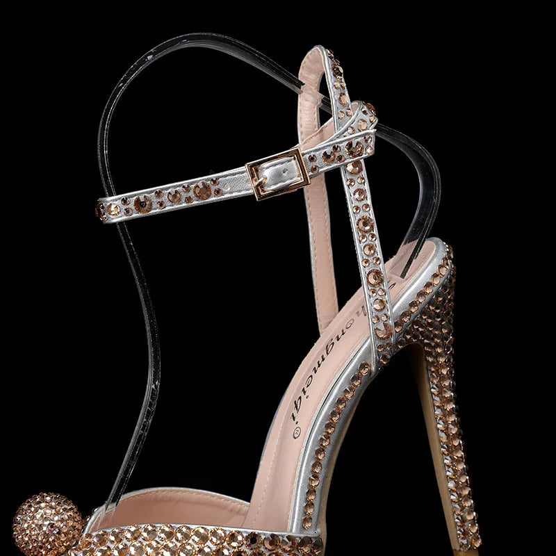 Maogu Women Sandals Fashion High Quality Wedding Shoes Women New Pearls Studs Luxury Peep Toe High Heels Buckle Woman Sandal 43