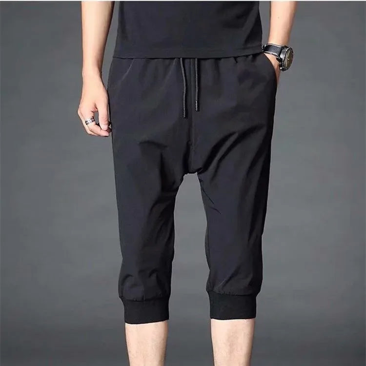 2026 Summer New Leggings Men's Casual Pants Sports Pants Thin Loose Cropped Pants