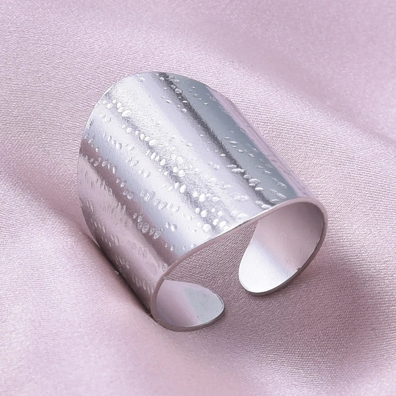 1/2/3pcs Mix Color Chunky Wide Ring Open Stainless Steel Rings For Women Men Accessories Irregular Surface Kpop Fashion Jewelry