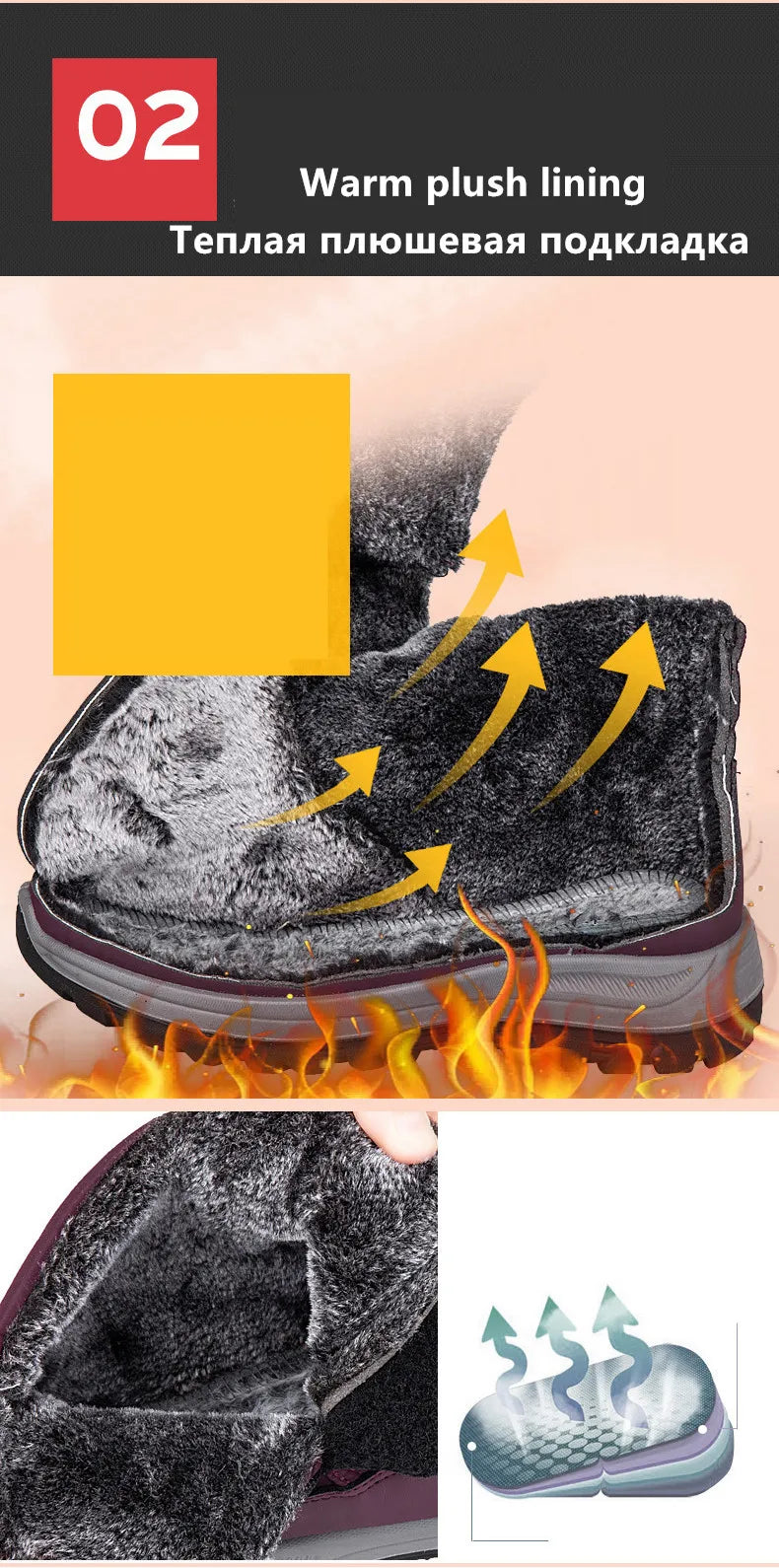 New Winter Men's Boots Snow Boots Thicken Warm Plush Waterproof Non-slip Outdoor Casual Ankle Boots Size 36-46 Men Cotton Shoes