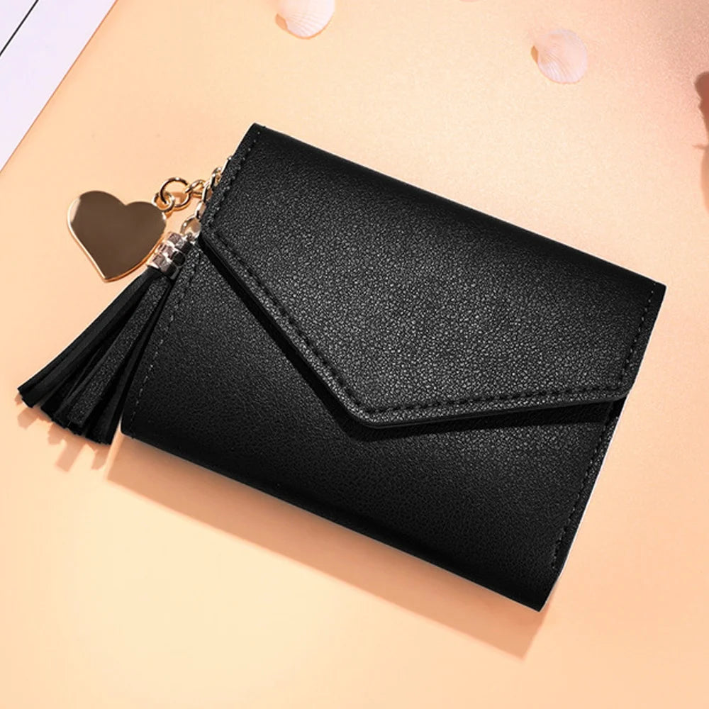Purse Female Mini Wallet Cute Purse Pink Letter Pattern Slim Wallet RFID Blocking Credit Card Holder Coin Pocket ID Window