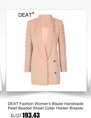 DEAT Fashion Women Blazer Notched Collar Long Sleeves Single Button 3D Love Rivet Decoration Suit Jackets Autumn 2025 New 7AB858