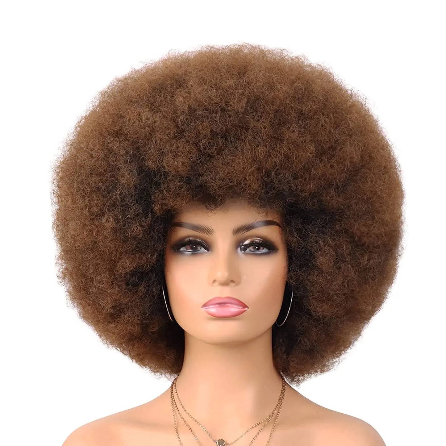 Synthetic 70s Afro Curly Wigs for Black Women Glueless Wear Soft Black Large Bouncy Natural Looking Full for Daily Party Use
