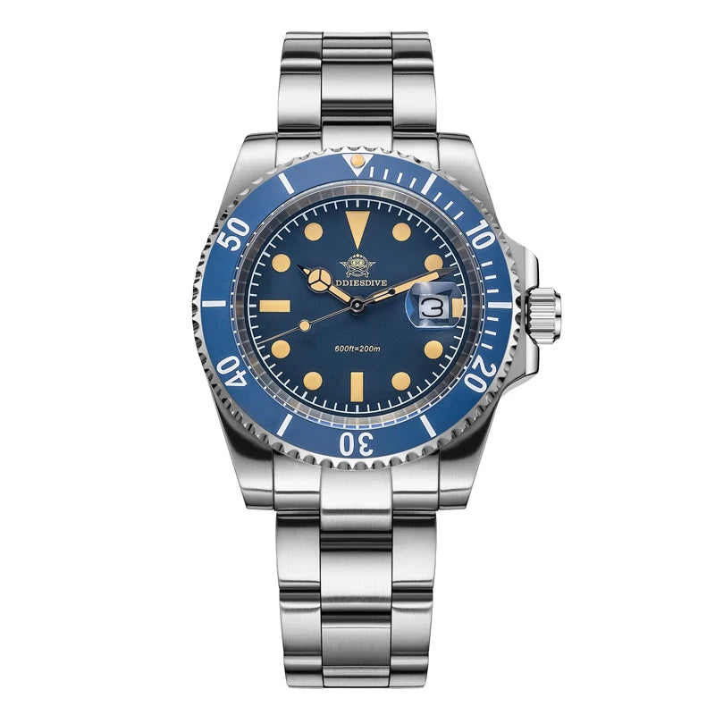 ADDIESDIVE Luxury Quartz Watch For Men Stainless Steel 20Bar Waterproof Dive Super Luminous AD2054 Fashion Watches Reloj Hombre