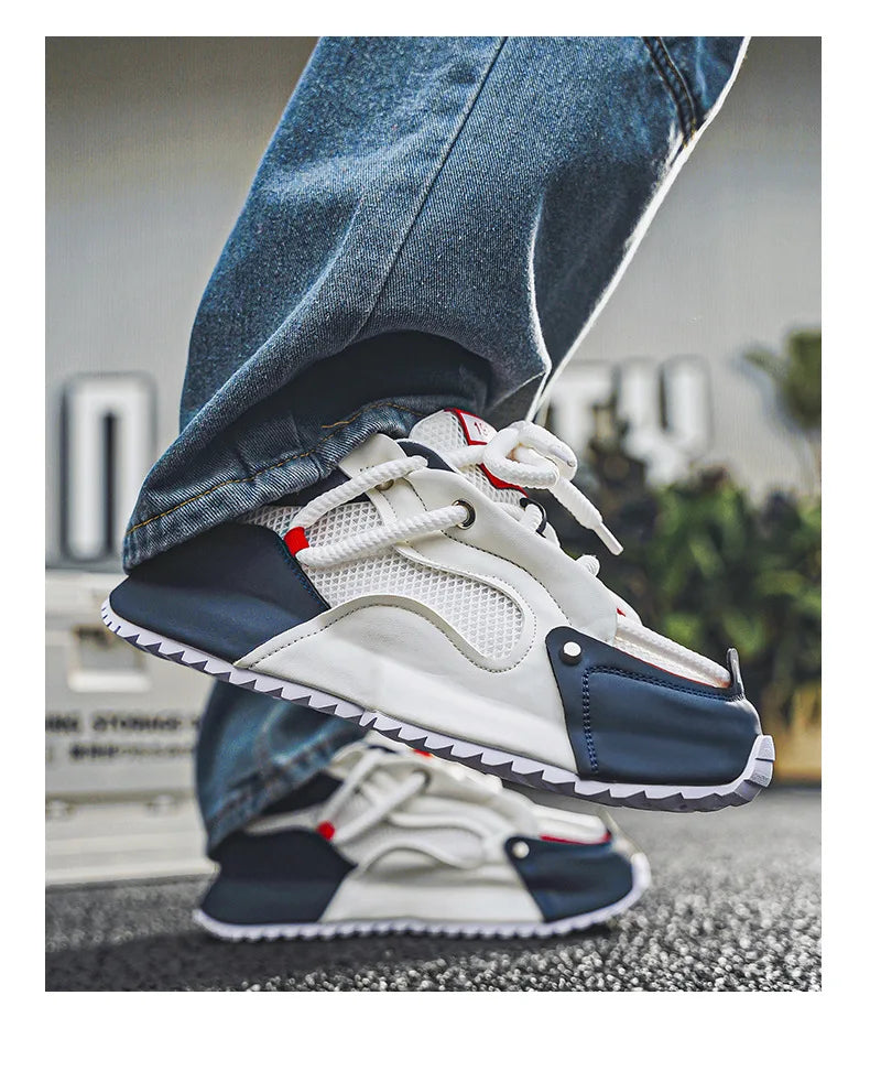 Fashion brand tenis men casual faux leather sneakers male wedged shoes new spring summer breathable trainers man gym run shoes