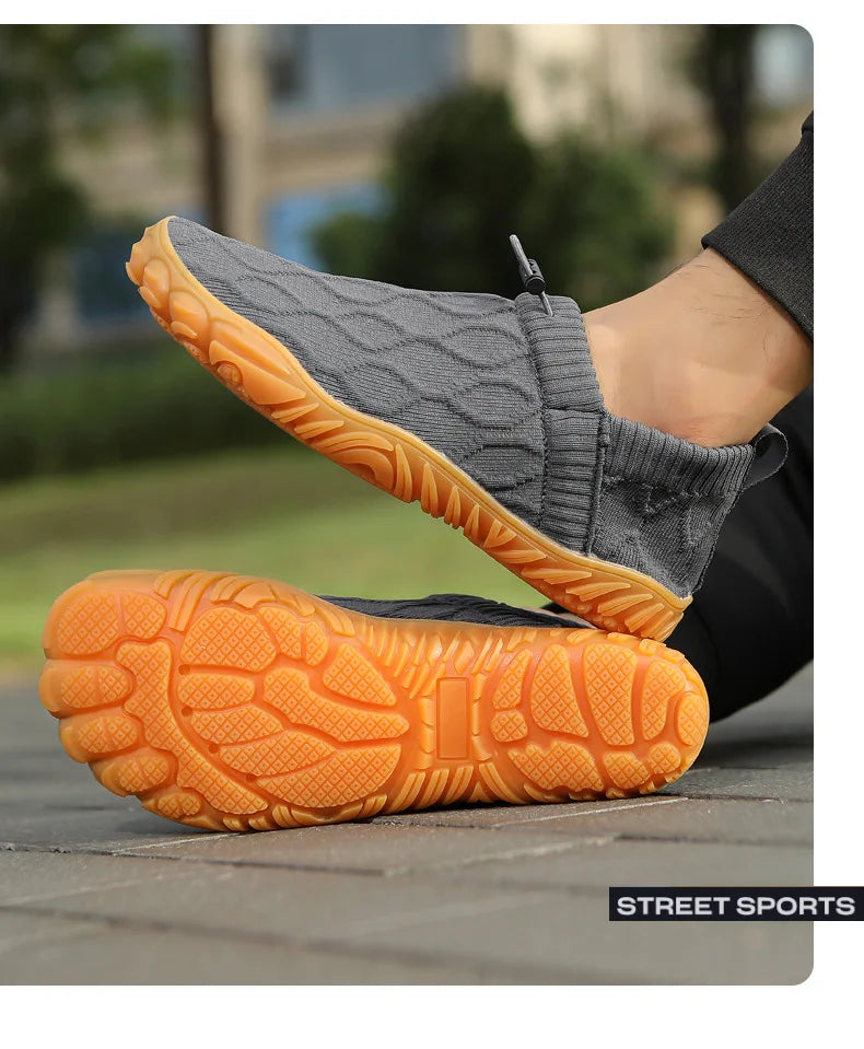 Minimalist Men's Barefoot Shoes Anti Slip Breathable Knitting Walking Shoes for Men Wear-resistant Lightweight Running Sneakers
