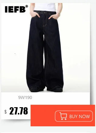 IEFB New Spring Men's Micro Flared Jeans Korean Straight Leg Design Solid Color High Street Fashion Male Denim Pants 9W1407
