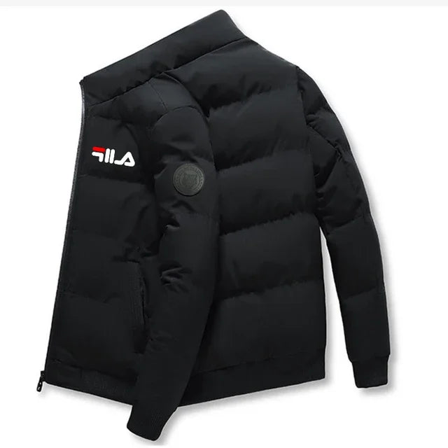 New men's short cotton-padded jacket for autumn and winter 2025, outdoor fashionable stand-up collar jogging men's clothing