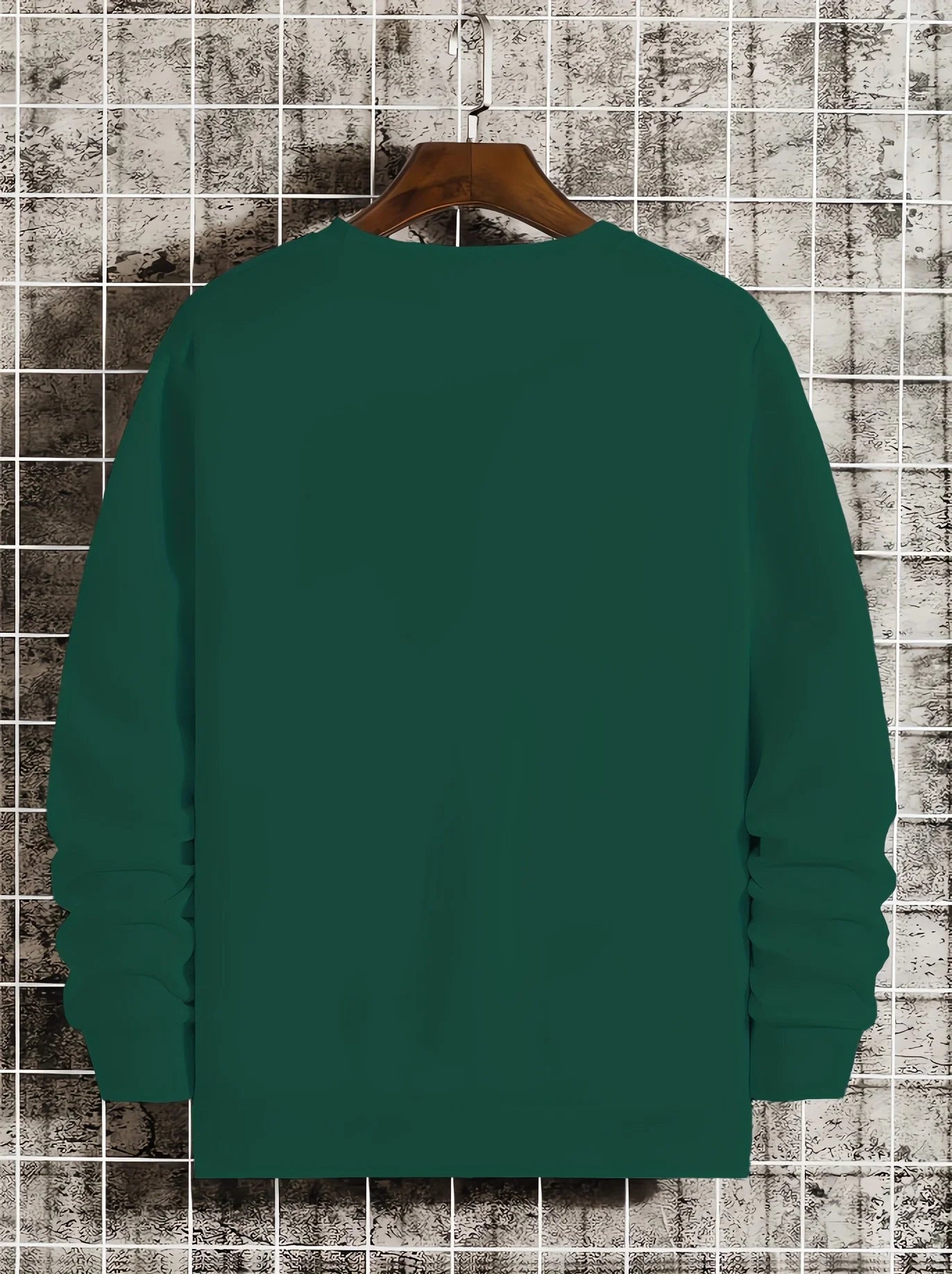 Men's autumn and winter fashionable casual loose Brooklyn letter pattern printed long sleeved round neck sweatshirt BAZAARHUBO