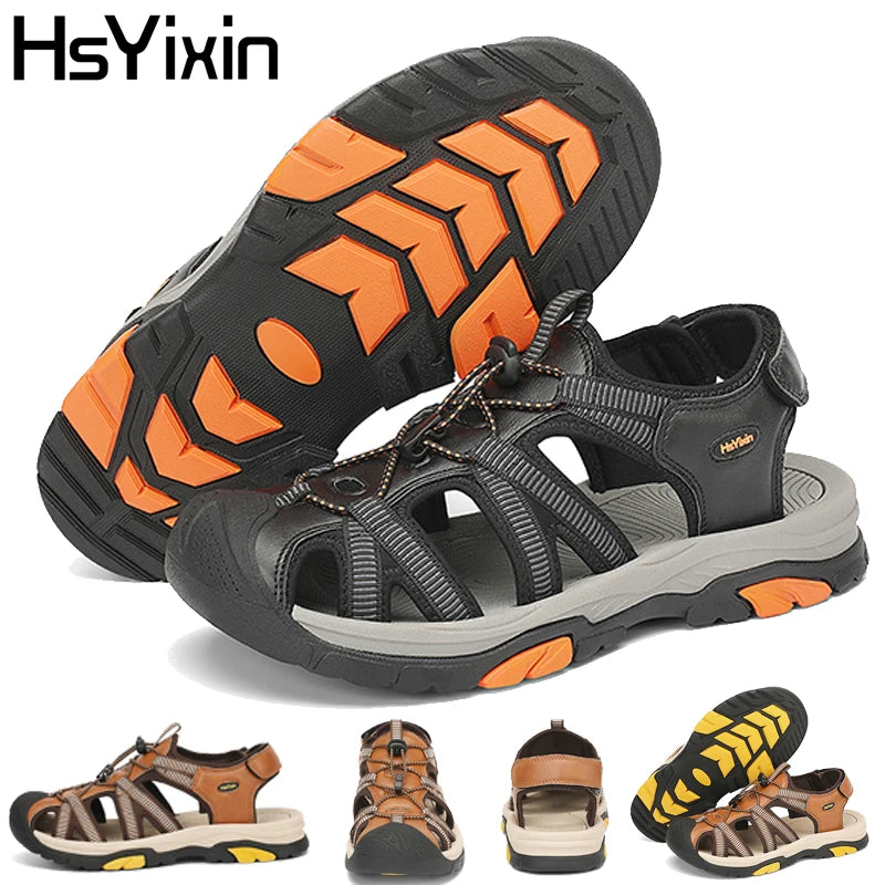 Summer Outdoor Sandals for Men Breathable Hiking Shoes Water Beach Mens Sandals Camping Climbing Aqua Sneaker Fashion Roman Shoe
