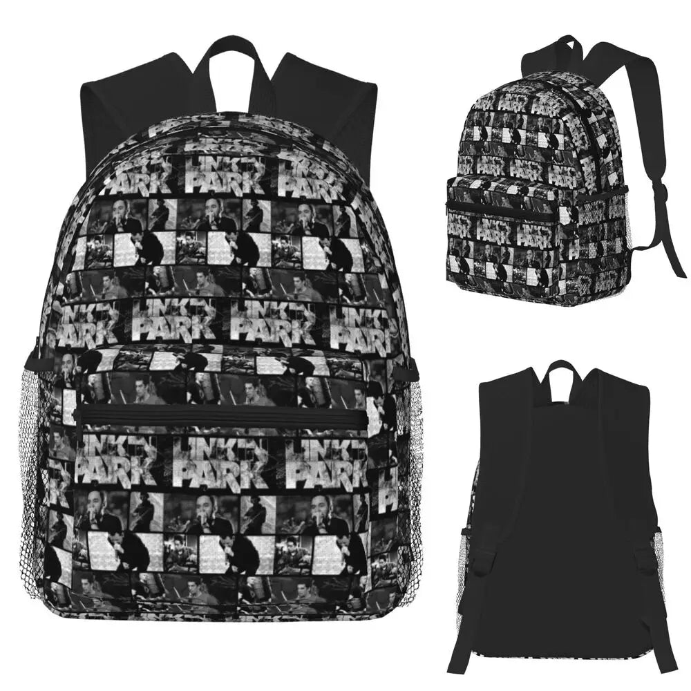 L-Linkin-S P-Park-S Band Student Backpack School Bag Hiking Travel Daypack for Boys Girls Fashion Bookbag Shoulder Bags