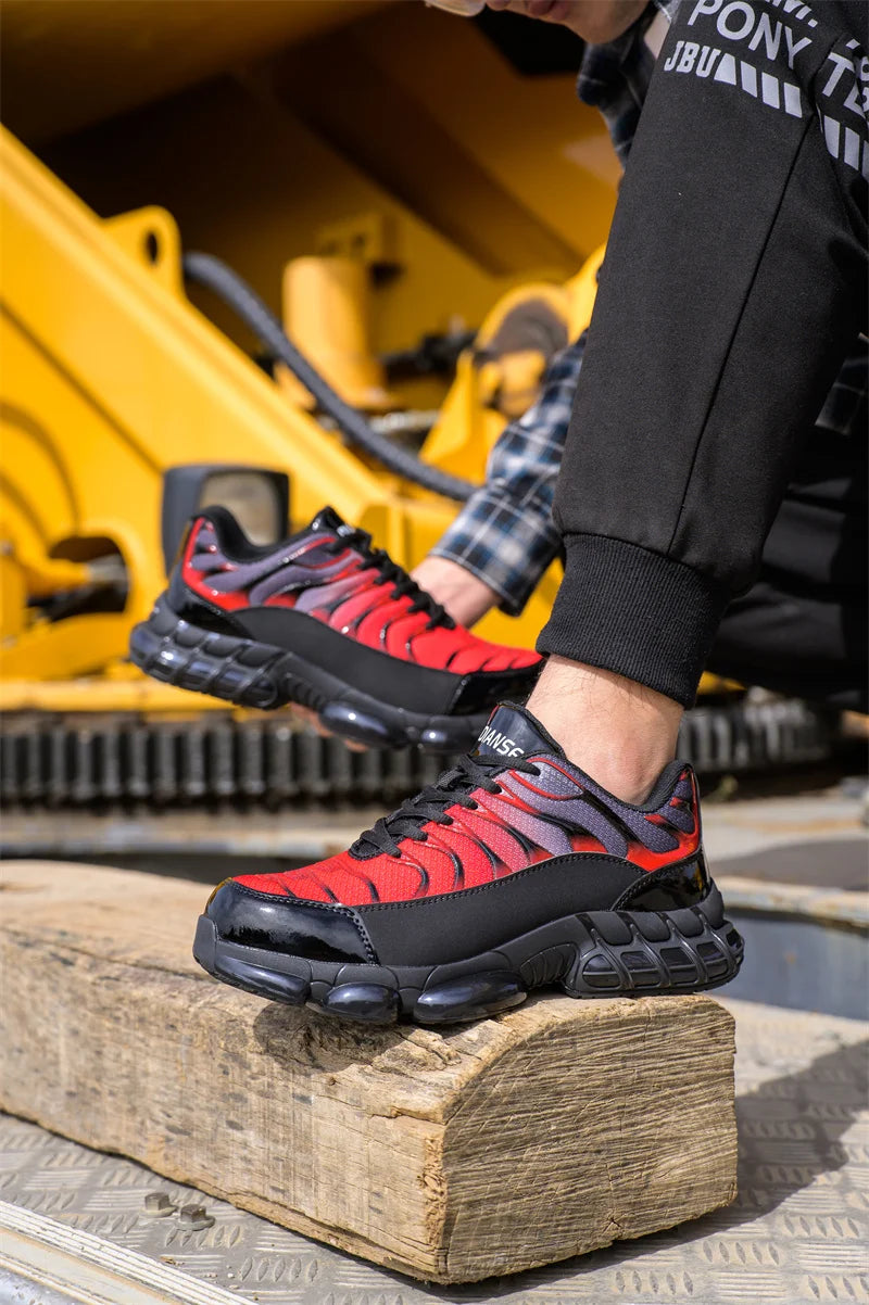 Air Cushion Steel Toe Work Safety Shoes Men Women Non Slip Sneakers Anti-Smash Puncture Proof Security Breathable Shoes Unisex