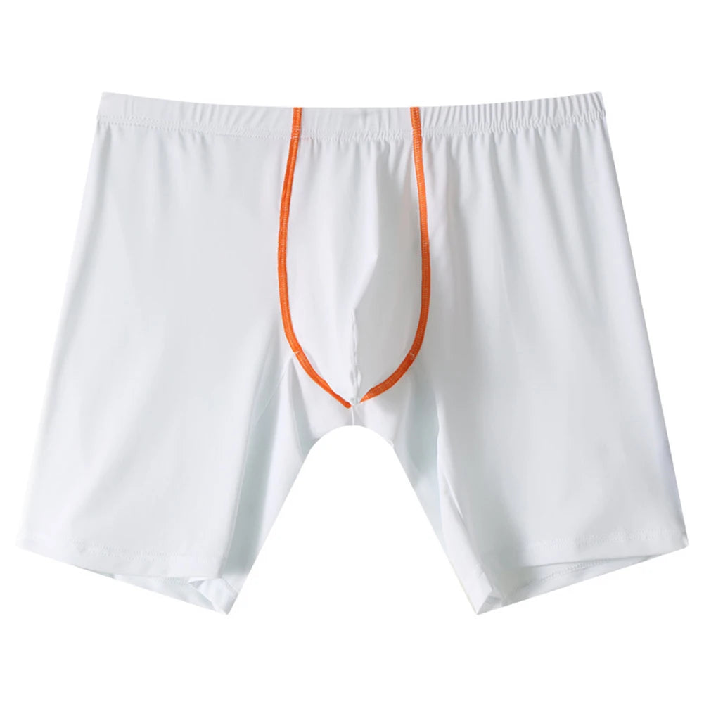Mens Ice Silk Underwear Lengthened Sexy Lingerie Soft Boxer Briefs Casual Underpants Men Sports Solid Color 5Color Men's Panties