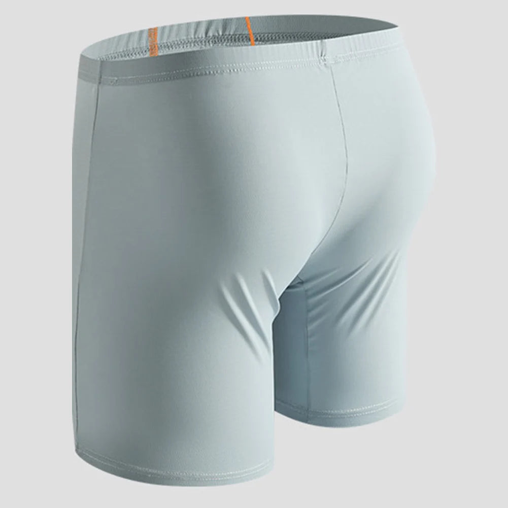Mens Ice Silk Underwear Lengthened Sexy Lingerie Soft Boxer Briefs Casual Underpants Men Sports Solid Color 5Color Men's Panties