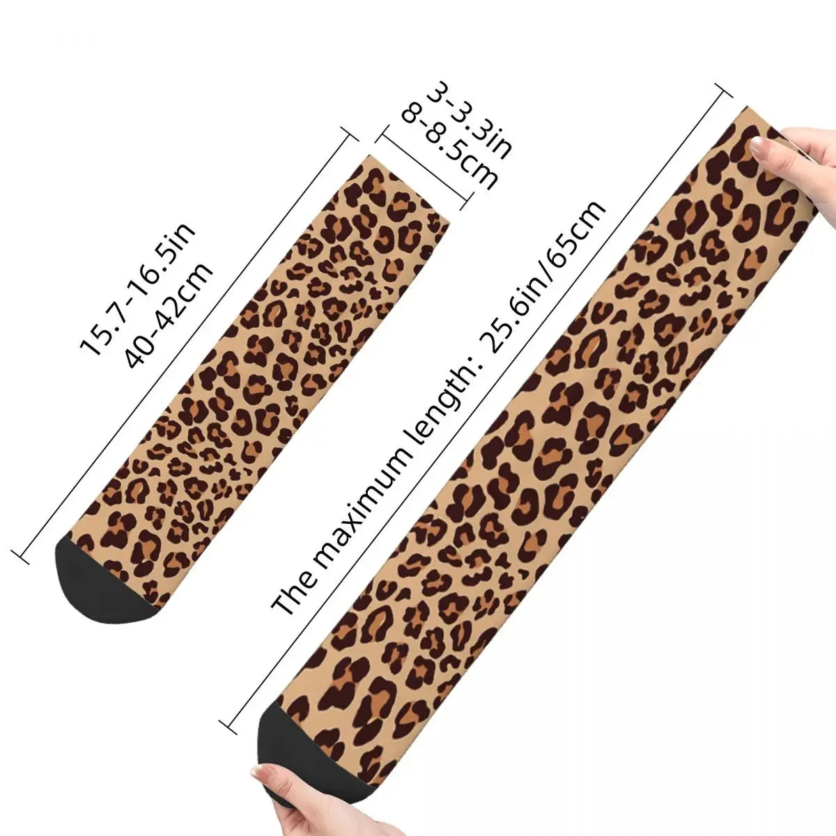 Funny Men's Socks Gold Brown Leopard Print Retro Harajuku Camouflage Hip Hop Seamless Pattern Crew Crazy Sock Gift Printed