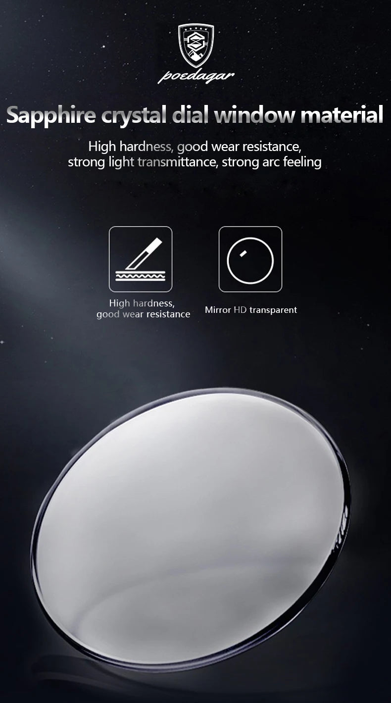 POEDAGAR Trendy Men Watch Chronograph Waterproof Luminous Stainless Steel Man Wristwatch Luxury Business Quartz Watches For Men