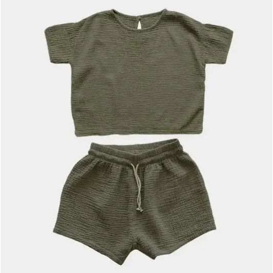 Fashion Children Girls Set Muslin Shirt and Shorts Set for Kids Girls Casual Loose Shorts Sets Summer Clothes