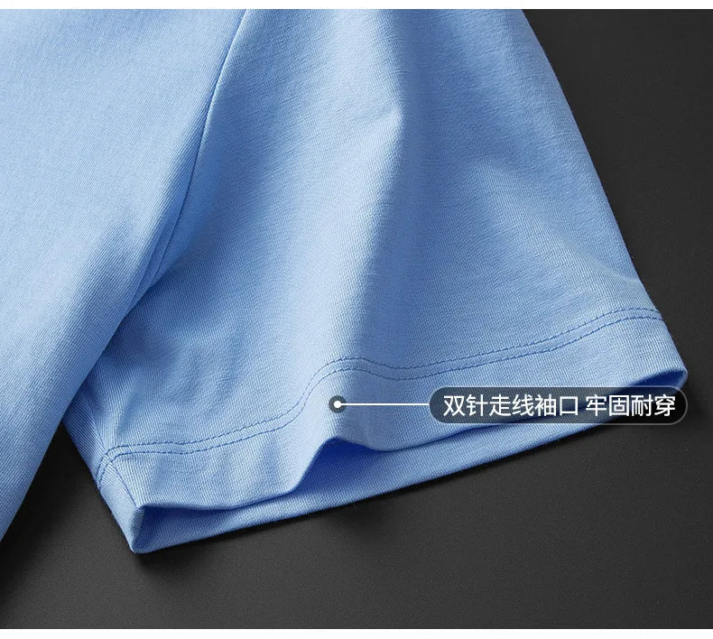 Minglu Modal Summer Men's T-shirts High Quality Short Sleeve Solid Color Round Collar Simple Casual Male Tees Plus Size 5XL