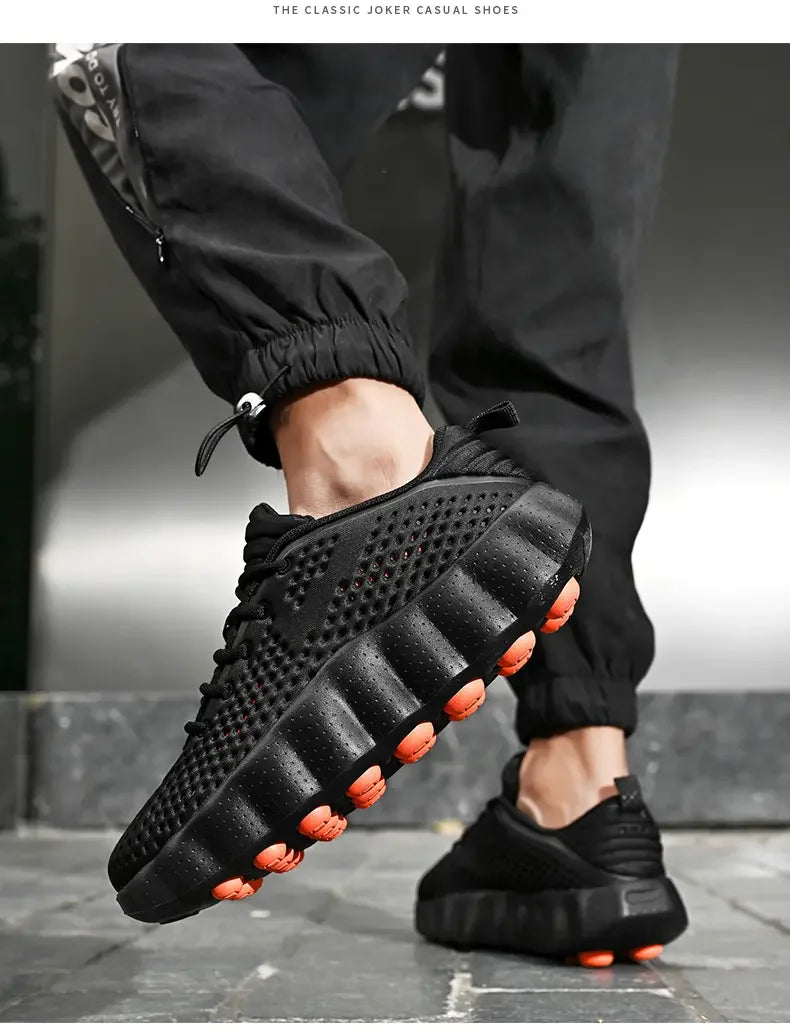 2026 Men's summer lightweight sports shoes, fashionable solid color versatile casual lace up  men's shoes