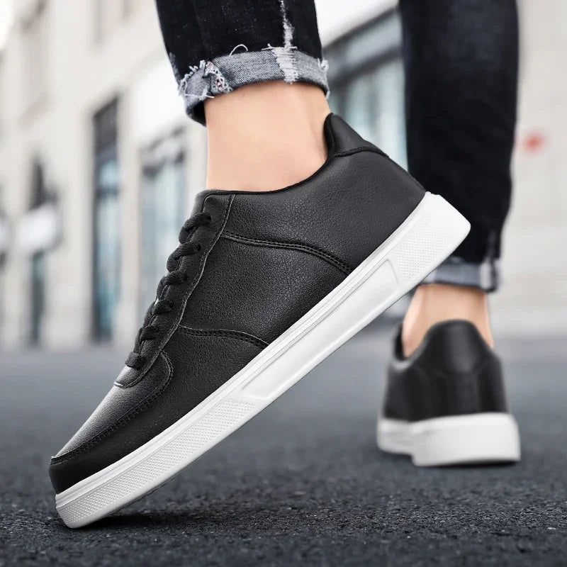 Size 50 Fashion Leather Men White Sneakers Classic Casual Shoes Outdoor Walking Shoes Couple Footwear Oversized 49 Board shoes
