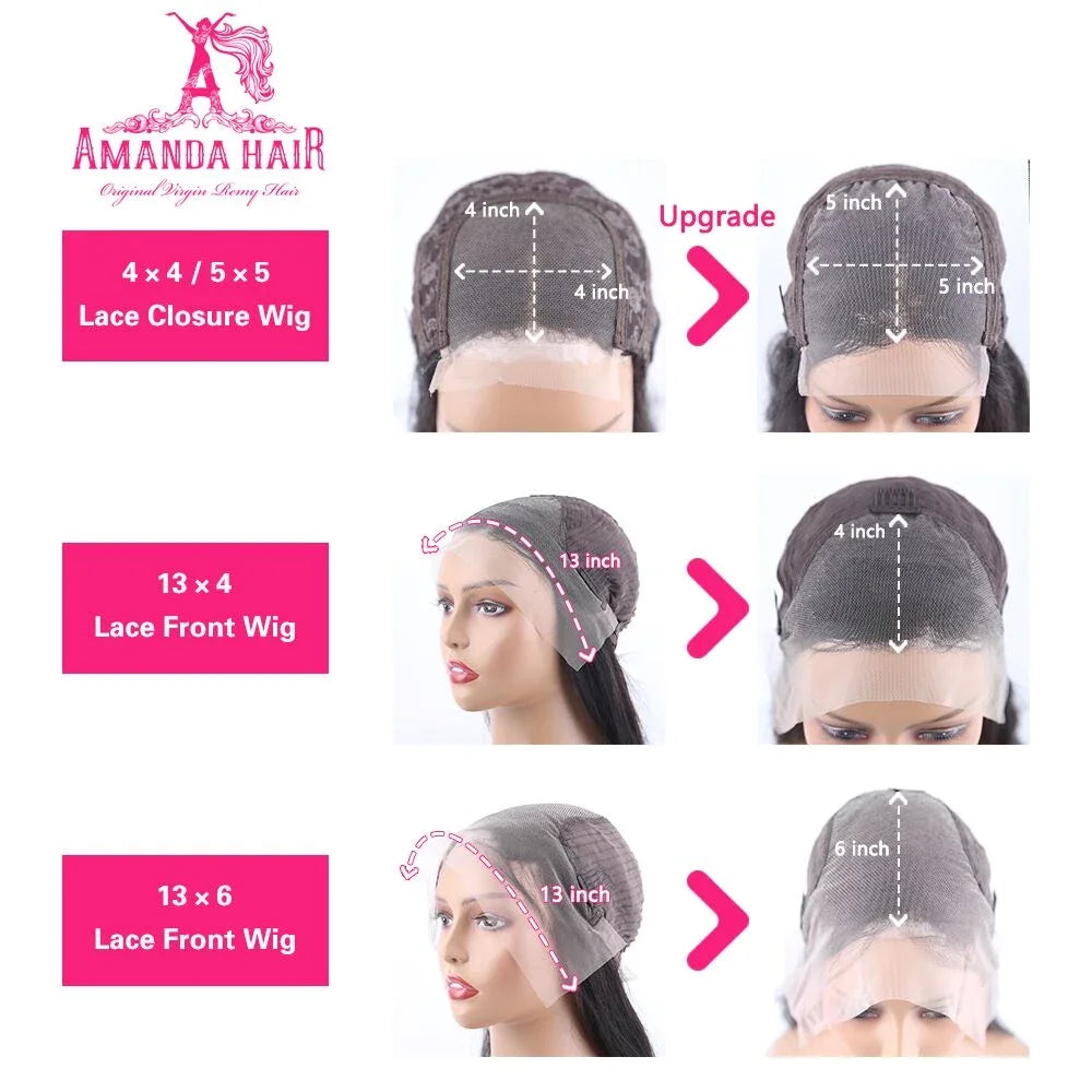 Body Wave Human Hair wigs 13x6/4 Transparent Lace Front Wigs HD Lace Frontal Wigs Body Wave 30 inches 4x4 Human Hair Lace Wigs
